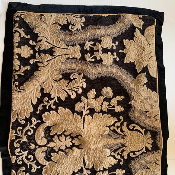 ROYAL VELVET 2  King Pillow Shams Gold Black Brocade Velvet  Excellent Condition - Picture 5 of 10